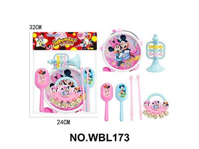 新款迷你儿童早教玩具米奇鼓带摇铃喇叭七件套 - OBL10111281