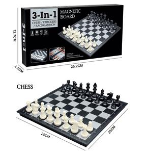 3合1国际象棋/国际跳棋/双陆棋磁性折叠棋盘 - OBL10112415