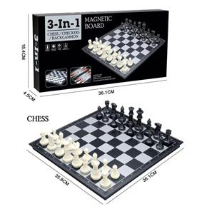 3合1国际象棋/国际跳棋/双陆棋磁性折叠棋盘 - OBL10112440