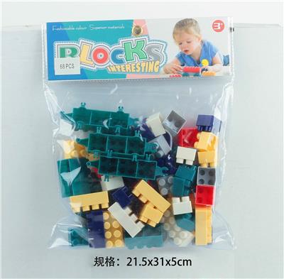 启蒙益智玩具儿童玩具PVC卡头袋装积木玩具(68PCS) - OBL10113714