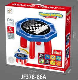 8合1棋桌带32粒黑＋26粒红+16粒白+10粒绿+10粒黄+4粒蓝+2骰子（无磁性） - OBL10113818