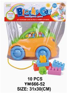 PVC卡头袋装卡通积木车10PCS - OBL10115517