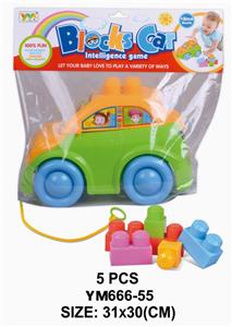 PVC卡头袋装卡通积木车5PCS - OBL10115520
