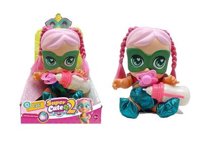 14寸搪胶带七彩灯光音乐fangeek super cute超级英雄可爱宝宝、DC宝宝带吸水喷水功能带奶瓶奶嘴 - OBL10116440