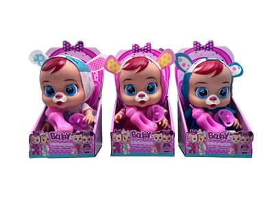 第9代14寸搪胶哭泣带头发女孩版娃娃带四声音乐cry Babies-Tutti Fritti带流眼泪功能，带吸水奶瓶，带奶嘴  。小白兔 - OBL10116659