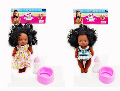 12寸喝水尿尿娃娃黑皮肤娃娃 头部手脚搪胶 带IC包3粒纽扣电池 黑人(GCC) - OBL10123644