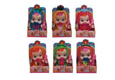 14寸全身搪胶身体水果哭泣娃娃带奶瓶奶嘴带4声音乐器喝水流眼泪功能6款混装 - OBL10124212