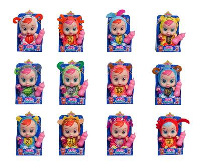 14寸12星座全身搪胶哭泣娃娃带4声音乐喝水流眼泪功能12款混装 - OBL10124215