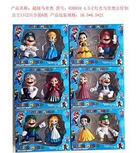 4.5寸灯光马里奥公仔加公主1只 2只盒装6款 - OBL10126360
