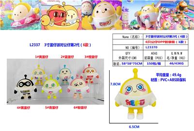 3寸蛋仔派对公仔第2代（6款）单只OPP袋6款一大包(1款)PVC环保料 - OBL10126449