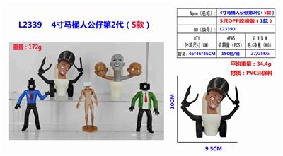 4寸马桶人公仔 第2代 单只OPP袋5款一大包(1款)PVC环保料 - OBL10126463