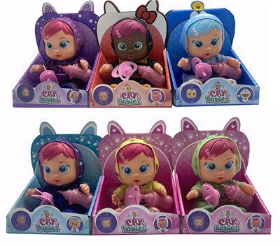 第7代10寸搪胶秋叶和钻石冰雪姐妹和雪宝哭泣娃娃带毛绒加暖带四声音乐带流眼泪功能，带吸水奶瓶，带奶嘴   3款毛绒布料哭泣娃娃混装 - OBL10128910