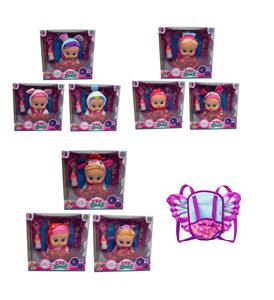 大蝴蝶背包14寸搪胶哭泣真头发女孩版娃娃带四声音乐cry Babies-Tutti Fritti带流眼泪功能，带吸水奶瓶，带奶嘴  。毛绒带加暖功能 - OBL10128930