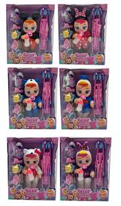 18寸搪胶KT猫、唐老鸭哭泣娃娃带四声音乐cry Babies-Tutti Fritti带流眼泪功能，带吸水奶瓶，带奶嘴，带推车，带圆规吸塑配件 2款混装 - OBL10128932