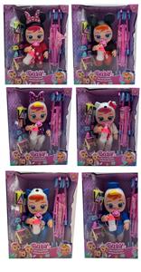 18寸搪胶HELLO KITTY、叮当猫妹哭泣娃娃带四声音乐cry Babies-Tutti Fritti带流眼泪功能，带吸水奶瓶，带奶嘴，带推车，带梳子吸塑配件 2款混装 - OBL10128962