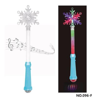 雪花灯光音乐女孩公主电动闪光魔法棒 - OBL10142571