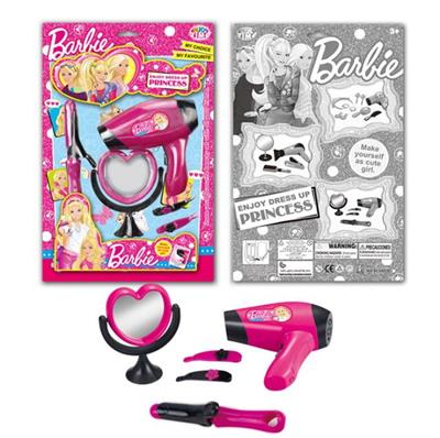 Barbie 新款芭比系列女孩电动吹风筒美发饰品玩具套装2*AAA,不包电 - OBL10145653