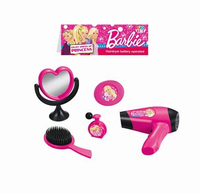 Barbie 新款芭比系列女孩电动吹风筒美发饰品玩具套装2*AAA,不包电 - OBL10145659