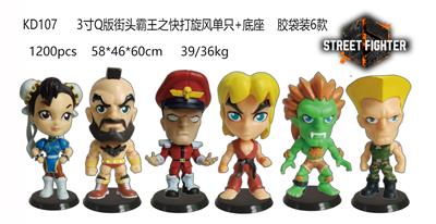 3寸Q版街头霸王之快打旋风单只+底座 胶袋装6款 - OBL10165629