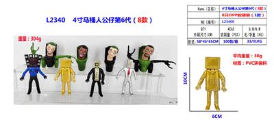 4寸马桶人公仔第6代（8款）8只OPP袋胶袋装 （1款） - OBL10165631