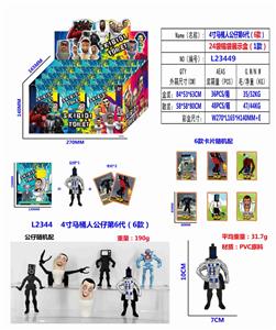4寸马桶人公仔第6代（6款）单只公仔+2张卡片24锡袋一展示盒 （1款） - OBL10165690