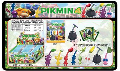 4.5寸皮克敏游戏公仔单只+3张卡片 锡袋装 24只锡袋展示盒 卡片和8款公仔随机 - OBL10175069