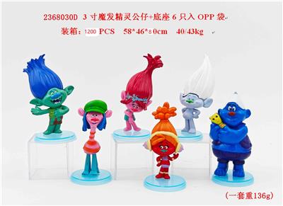 3寸魔发精灵公仔+底座6只入OPP装  6款 - OBL10175123