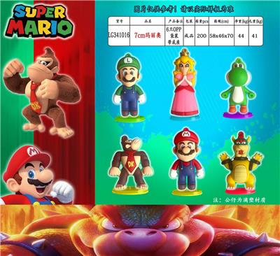 7CM超级玛丽奥 6只OPP袋装带底座 - OBL10175578