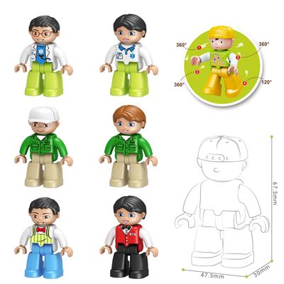 6IN1大颗粒积木人仔/角色公仔/职业组合D - OBL10175646