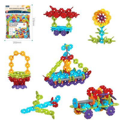 DIY拼装雪花积木180PCS    /中号厚款3.0/彩虹色系 - OBL10175918