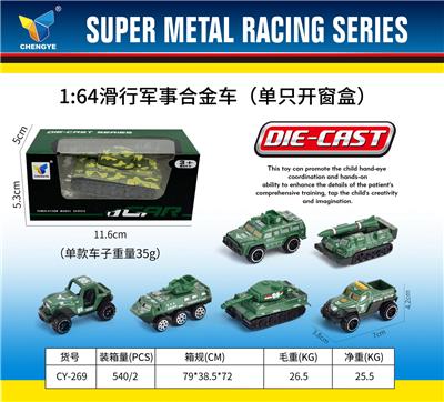1：64合金滑行军事车（单只开窗盒） - OBL10179068