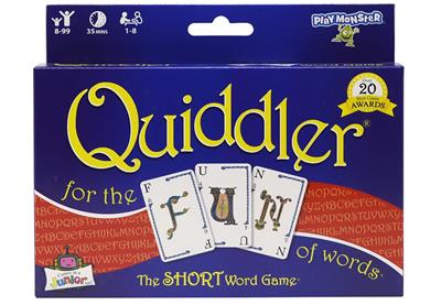 Quiddler — 纸牌游戏 — 用卡片制作短单词获胜 — 适合家庭游戏之夜 — 适合 8 岁以上儿童 - OBL10204458