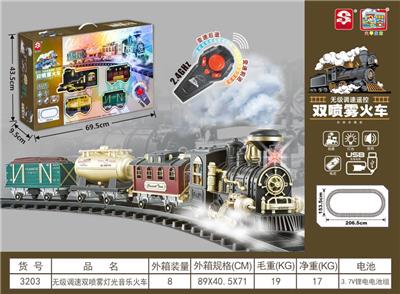(遥控轨道）无级调速双喷雾灯光音乐火车 - OBL10208454