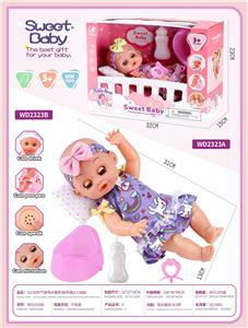 31CM(吹气身喝水撒尿)肩带裙白人娃娃 - OBL10215613