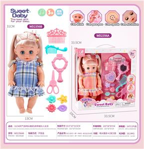 31CM(吹气身喝水撒尿)肩带裙白人女孩 - OBL10215632