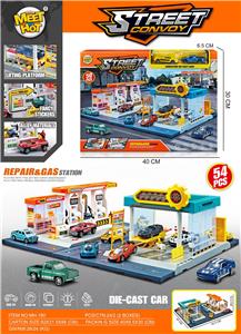 城市加油站维修站组合配2只合金车（停车场） - OBL10222763