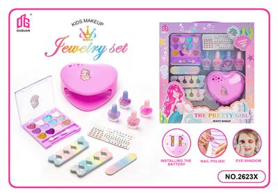 儿童彩妆化妆品饰品美甲梳扮女孩玩具过家家美甲新款DIY套装 - OBL10241742