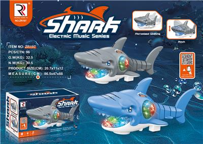 Electric cartoon swinging big mouthed shark - OBL10244597