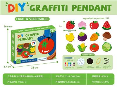 Diy graffiti pendant - fruits and vegetables - OBL10244654