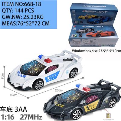 1：18 
3D灯 兰博基尼警车 电动车
无遥控器
不包电 （车底3AA） - OBL10245108