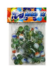 1.6CM 100粒 三花+奶白三花玻璃珠 - OBL10252600