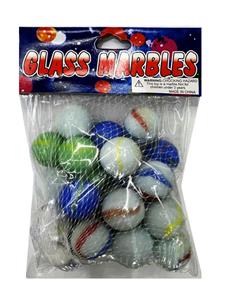 2.5CM 20粒 混奶花玻璃珠 - OBL10252609