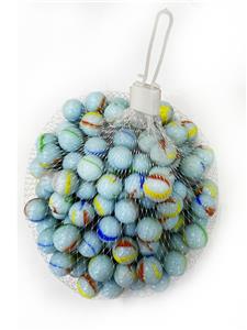 1.6CM 100粒 奶白三花玻璃珠 - OBL10252616