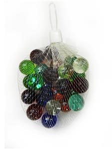 2.5CM 20粒 混彩玻璃珠 - OBL10252623