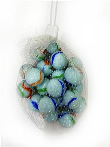 2.5CM 20粒 奶白三花玻璃珠 - OBL10252627