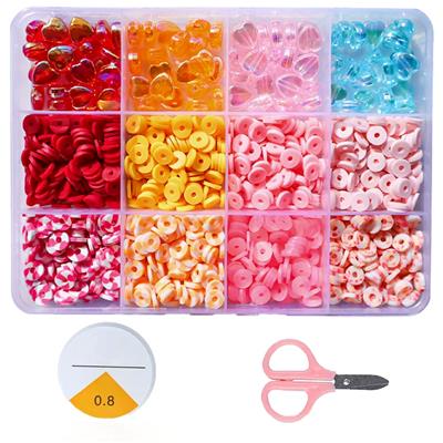 桃心珠+软陶片+剪刀线（12格） - OBL10254815