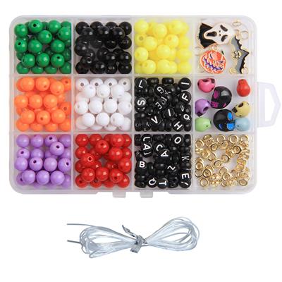 8厘圆珠+字母珠+吊坠+隔珠+线（12格） - OBL10254842