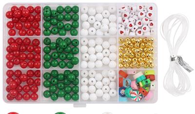 8厘圆珠+6厘金珠+软陶+爱心+线（12格） - OBL10254843