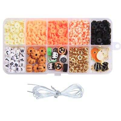 彩珠+软陶+字母珠+隔珠+吊坠+线（10格） - OBL10254864