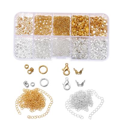 定位珠+开口圈+侧边链+包扣+龙虾扣（10格） - OBL10254867